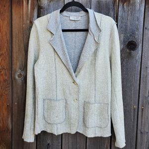 Lola & Sophie Metallic Gold Knit Blazer